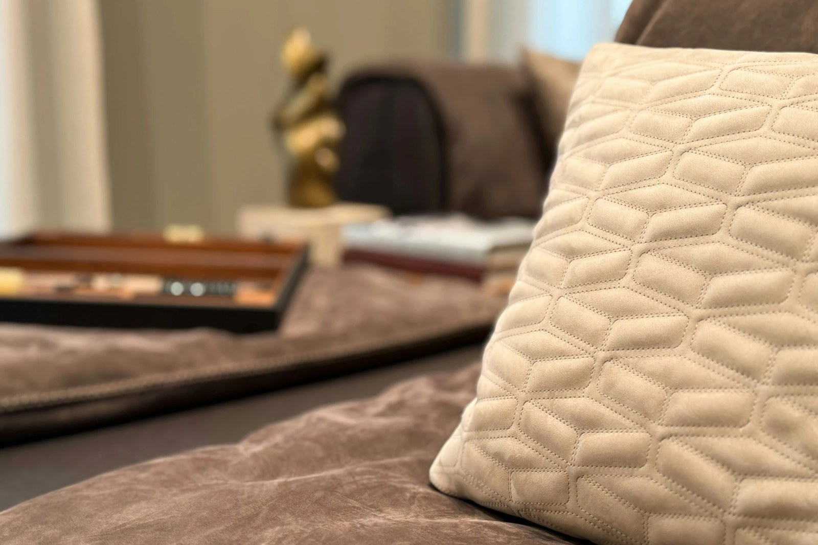 Craftsmanship detail of a Bugatti Home piece, highlighting its balance of innovation and performance.