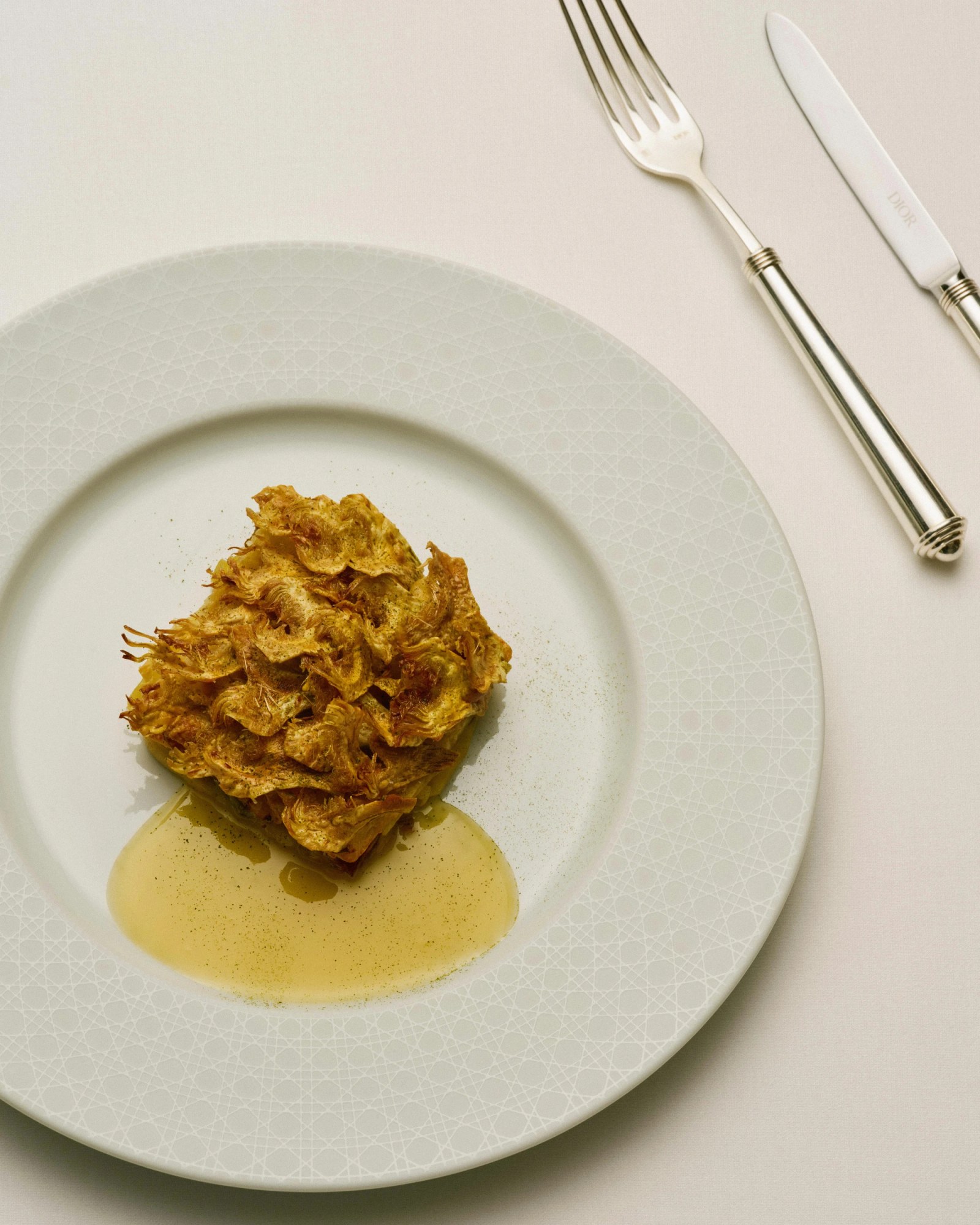 A beautifully plated dish at Monsieur Dior
