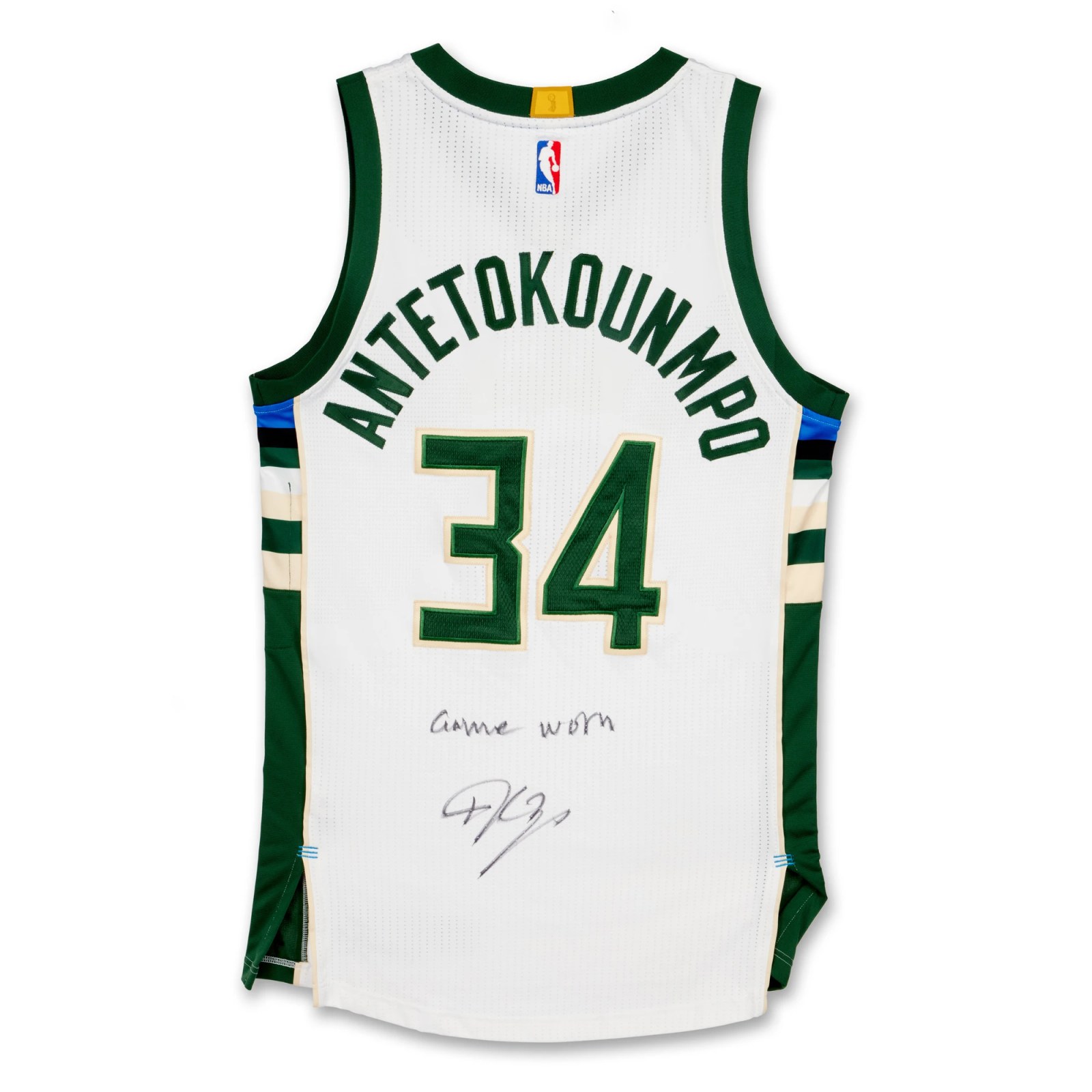 View 1 of Lot 38: Giannis Antetokounmpo Milwaukee Bucks 2016-2017 Signed & Game Worn Jersey | Double-Double