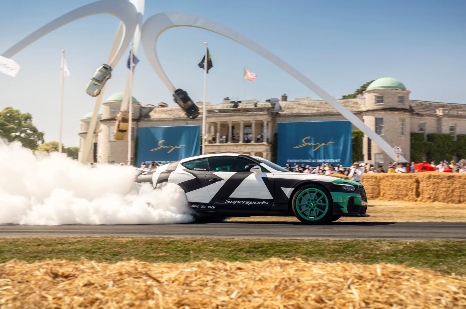 Driver Paul Rees in the Bentley at Goodwood.