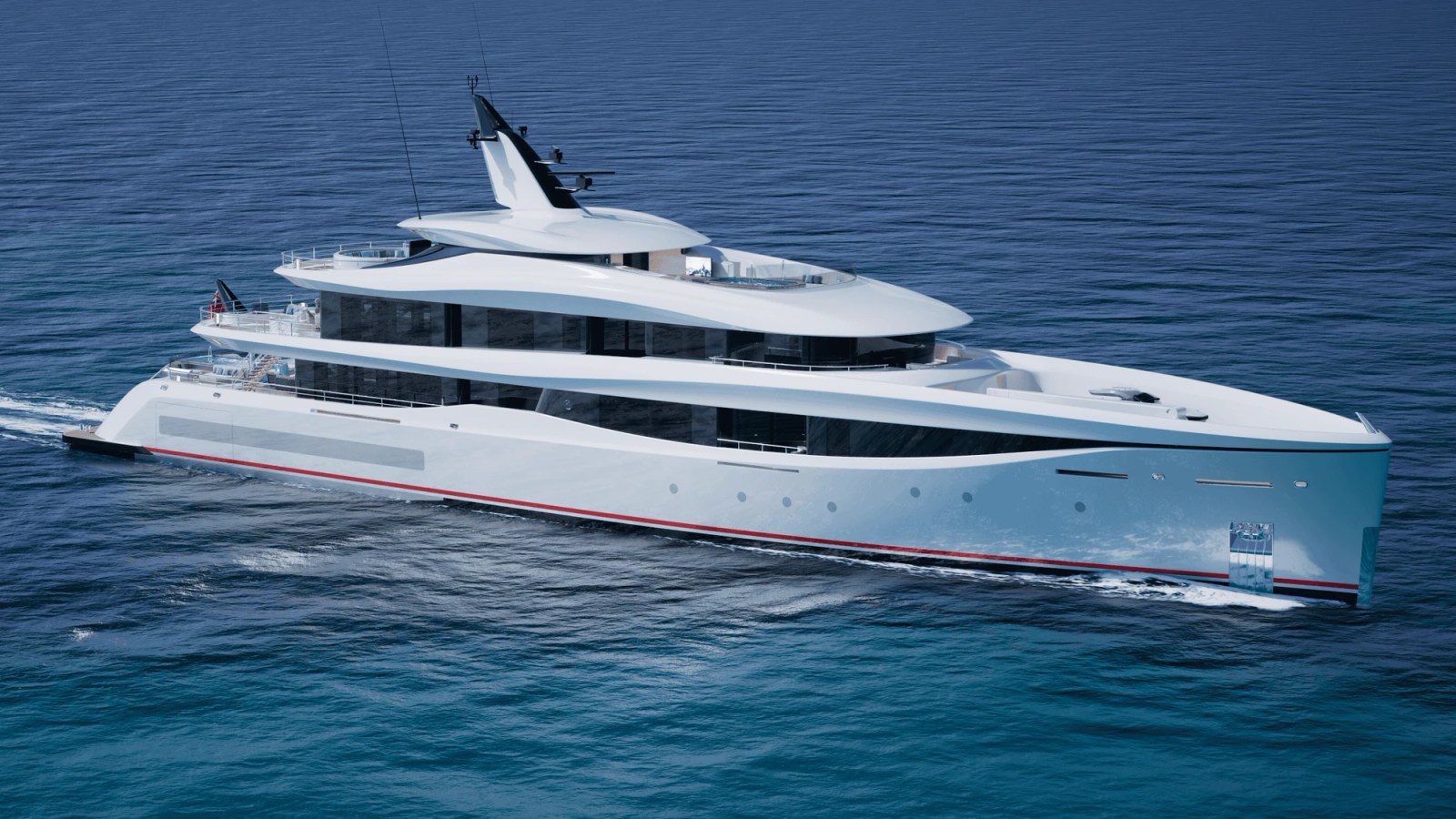 Exterior rendering of the Abeking & Rasmussen ARUBY yacht at sea