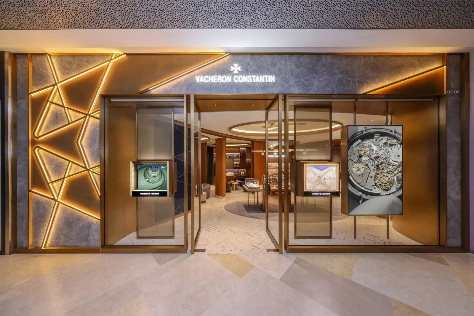 The interior of the renovated Vacheron Constantin boutique in ION Orchard, Singapore.