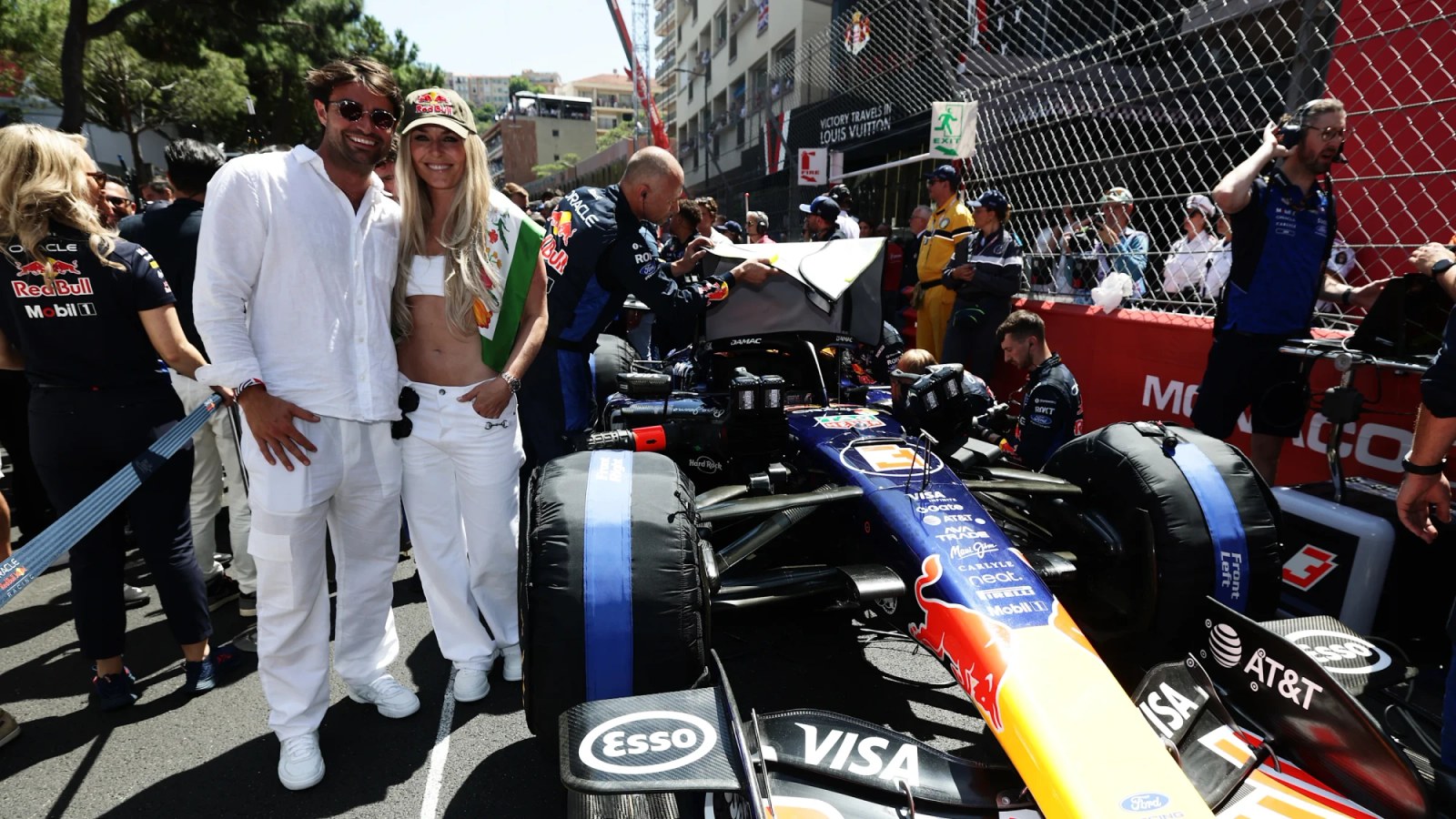 Lindsey Vonn on the grid before the F1 Grand Prix of Monaco