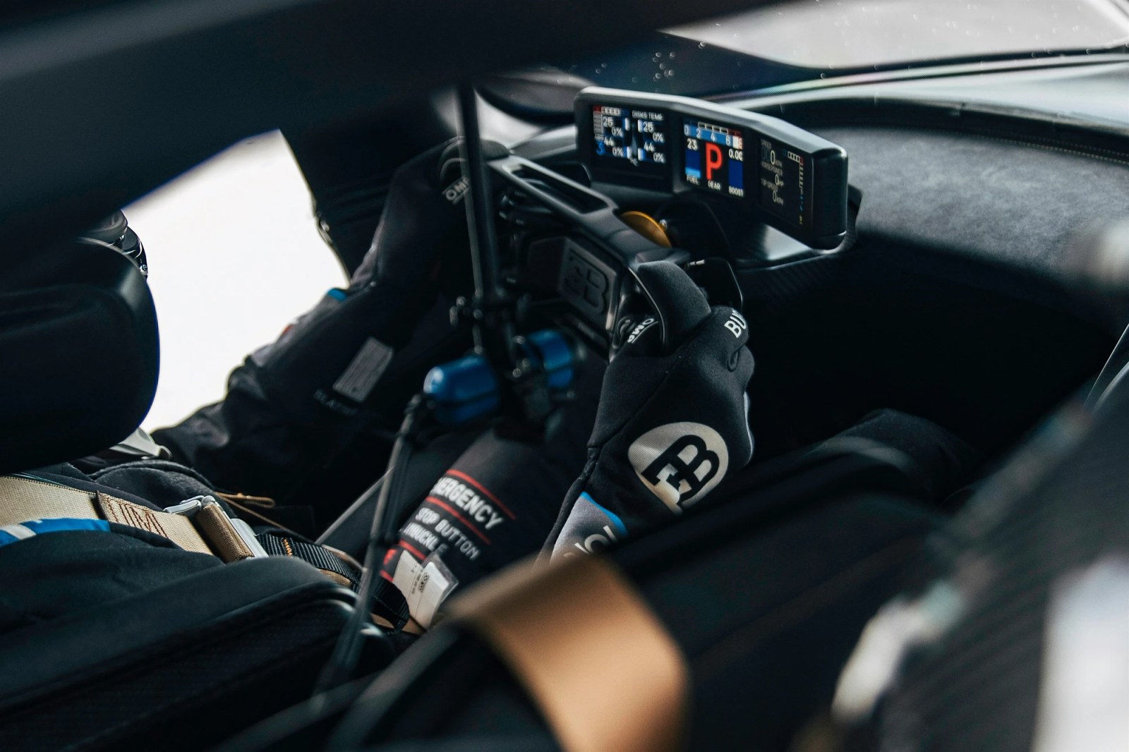 The Bugatti team ensures the Bolide is ready for action