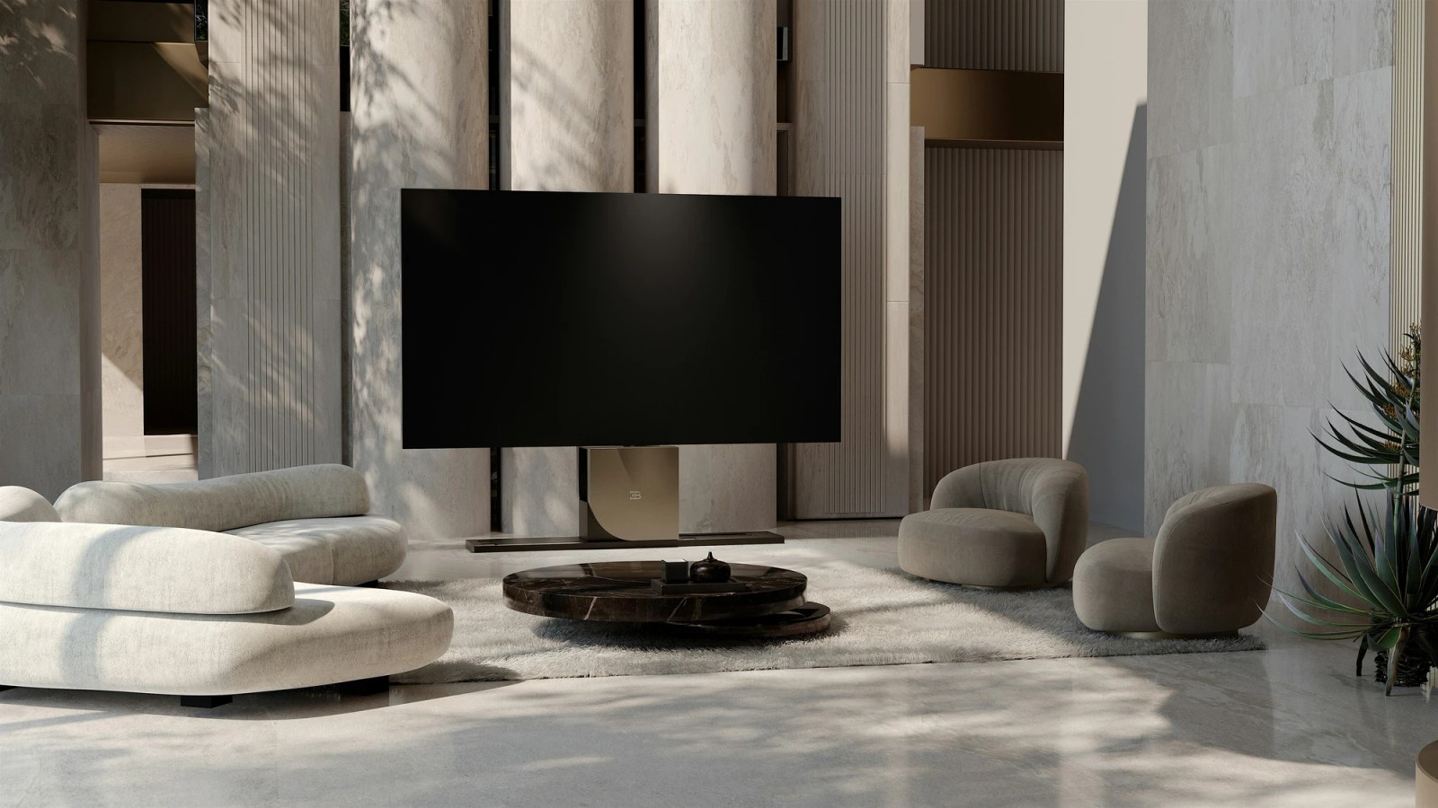 The fully deployed 4K MicroLED screen of the C SEED BUGATTI N1.