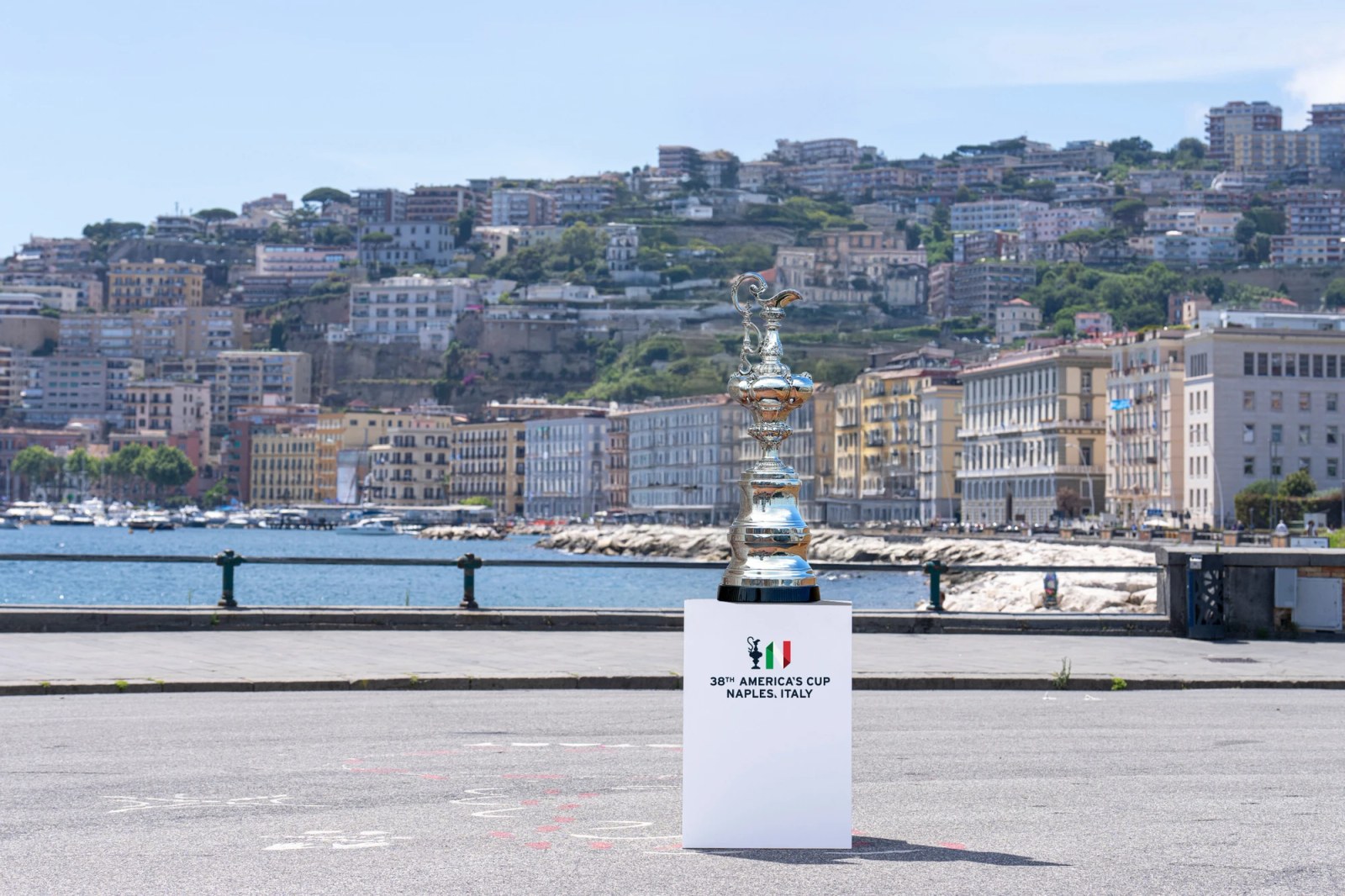 A sailboat from the America's Cup race sponsored by OMEGA