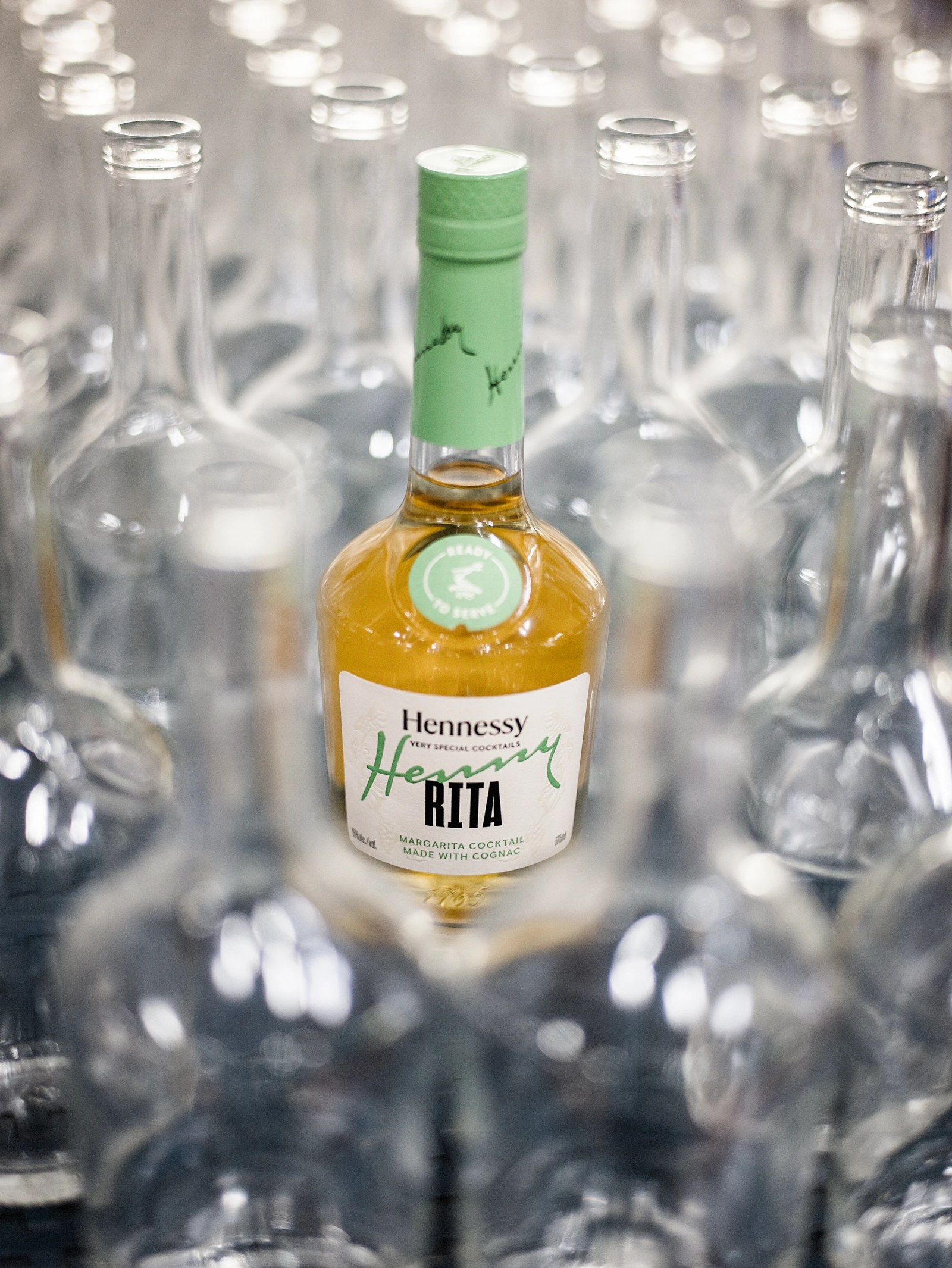 The Hennessy Henny-Rita cocktail poured into a glass.
