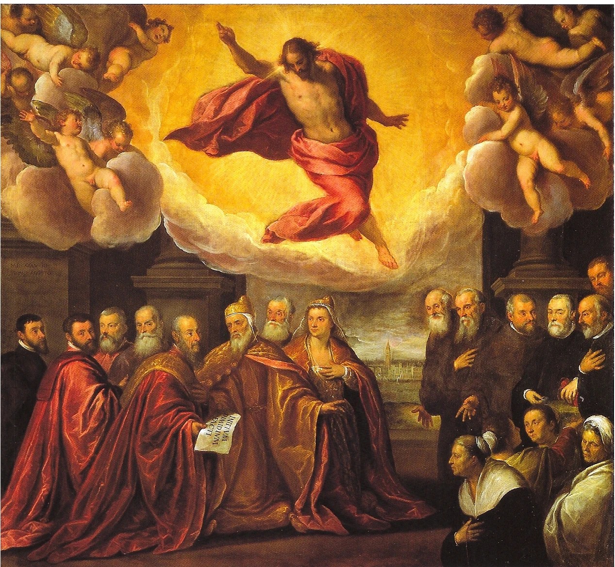 ## **Oratorio dei Crociferi** | Jacopo Palma il Giovane’s “Doge Reniero Zeno and the Endowment of the Crociferi,” 1585 is among the series of paintings on view at Oratoria dei Crociferi