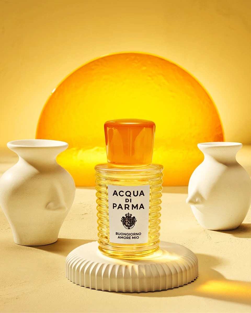 The elegant packaging of the Acqua di Parma Buongiorno collection.