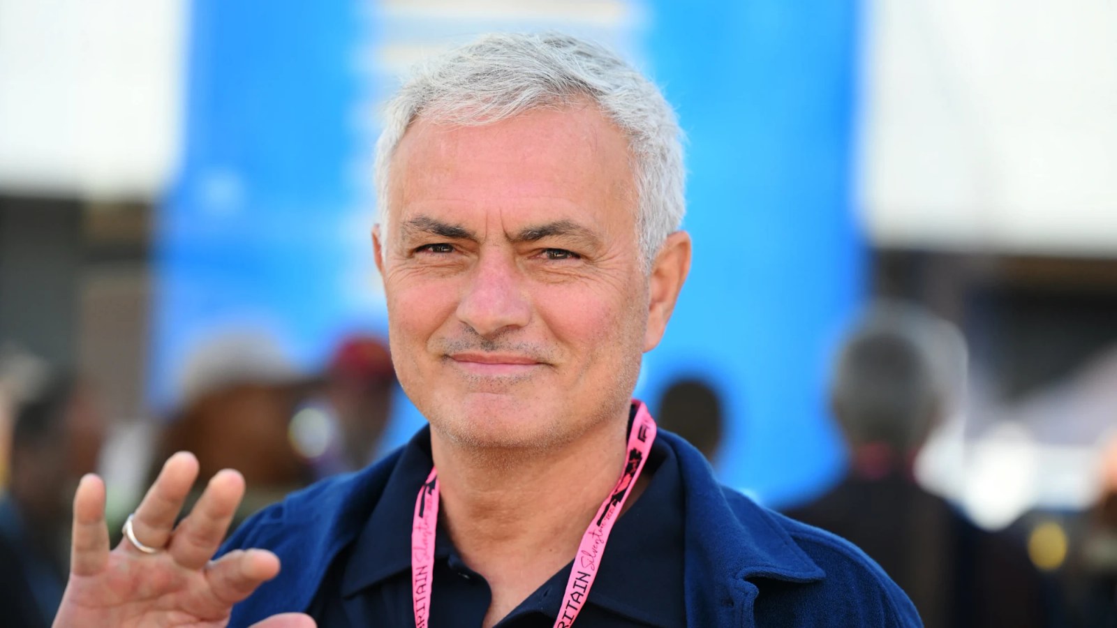 José Mourinho observing F1 practice ahead of a Grand Prix.