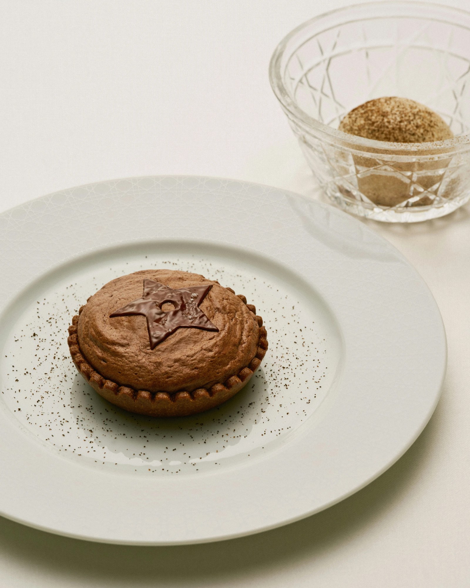 An artful dessert served at the Monsieur Dior restaurant